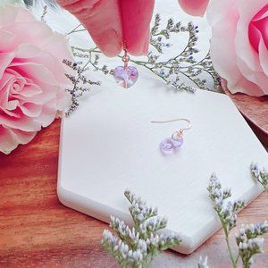 Crystal Heart Earrings | 14k Gold Filled | Handmade in BC